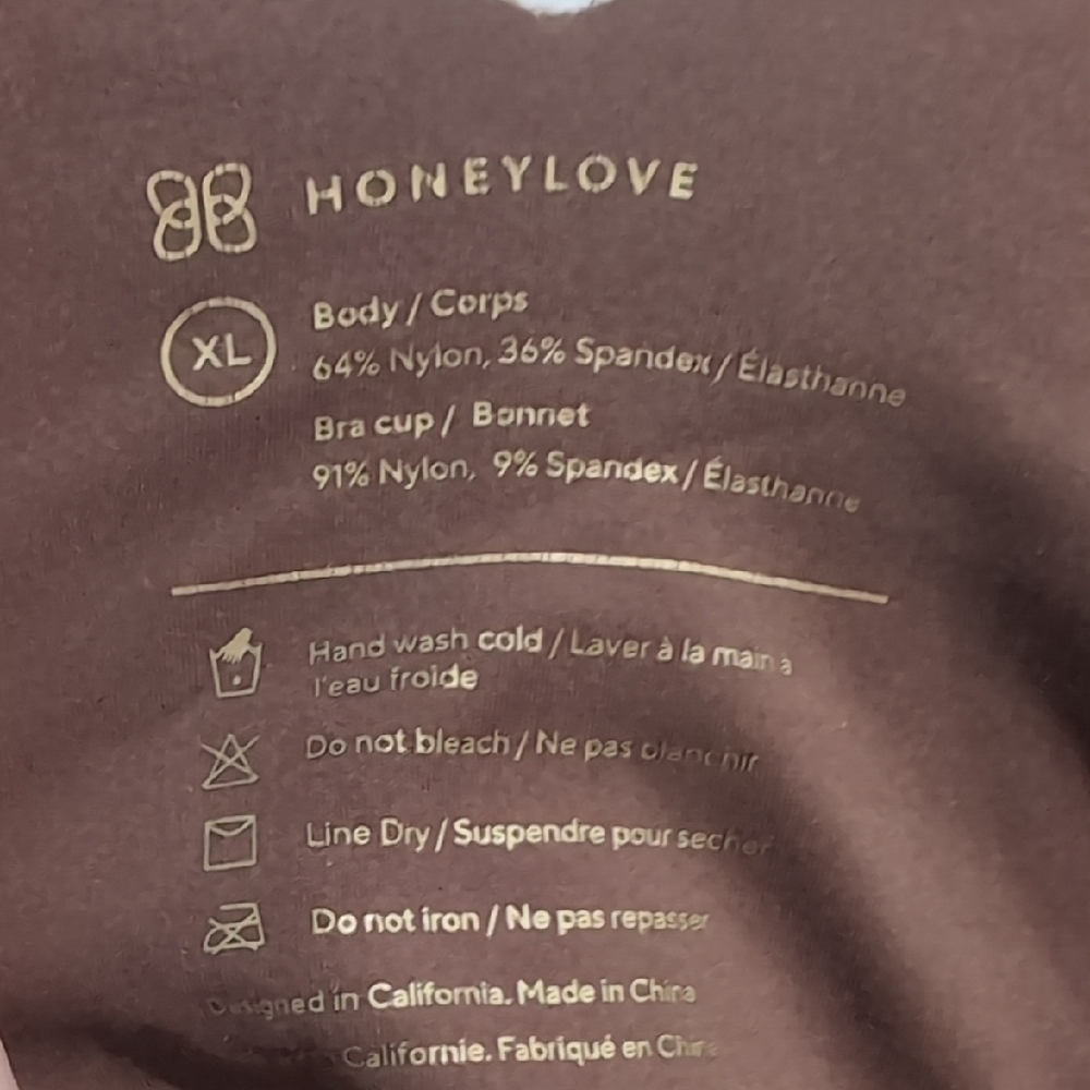 Honeylove V-Neck Bra XL Copper Brown Comfort Shaping LWBR0101 - Picture 2 of 5